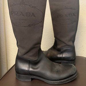 Vintage 90s Prada Milano Leather Riding Boots